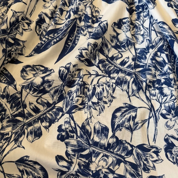 Abercrombie & Fitch Blue and White Floral Ruffle Sleeve Midi Dress, XXSP - Picture 8 of 12